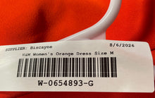 Load image into Gallery viewer, H&amp;M Womens Orange Mama Satin Spaghetti Strap V-Neck Midi Slip Dress Size M
