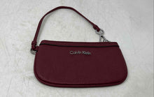 Load image into Gallery viewer, Calvin Klein Womens Red Faux Leather Passport Holder Zipper Wristlet Wallet
