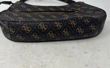 Load image into Gallery viewer, Guess Womens Alexie Black Signature Print Inner Pocket Top Zip Shoulder Handbag
