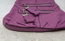 Load image into Gallery viewer, B. Makowsky Womens Purple Leather Adjustable Strap Shoulder Crossbody Bag
