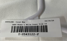 Load image into Gallery viewer, DKNY Womens White Short Sleeve Back Zipper Cocktail Fit &amp; Flare Dress Size 16
