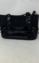 Load image into Gallery viewer, Francesco Biasia Womens Black Pebbled Leather Double Handle Lined Shoulder Bag
