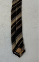 Load image into Gallery viewer, Pierre Cardin Mens Brown Striped Keeper Loop Adjustable Pointed Tie
