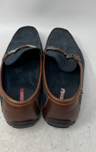 Load image into Gallery viewer, Bosi Mens Blue Brown Leather Slip-On Round Toe Loafer Shoes Size EUR 41
