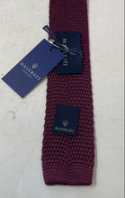 Load image into Gallery viewer, Maserati Mens Burgundy Knitted Stretch Square Tie With Tags
