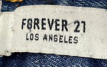 Load image into Gallery viewer, Forever 21 Womens Blue Denim Pockets Raw Hem Button Front Mini Skirt Size 24
