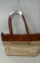 Load image into Gallery viewer, Florence Womens Brown Beige Leather Inner Pocket Double Handle Zip Top Tote Bag
