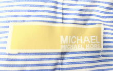 Load image into Gallery viewer, Michael Kors Mens Blue White Striped Long Sleeve Dress Shirt Size 14.5 32/33
