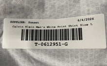 Load image into Gallery viewer, Calvin Klein Mens White Printed Cotton Slim Fit Dress Shirt Size 16.5 32/33
