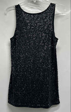 Load image into Gallery viewer, J.Crew Womens Black Sequin Sleeveless Collarless Pullover Tank Top Size M
