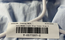 Load image into Gallery viewer, Zara Womens Light Blue Long Sleeve V-Neck Smocked Fit &amp; Flare Dress Size Small
