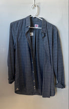 Load image into Gallery viewer, Lacoste Live Mens Blue Geometric Print Long Sleeve Collared Dress Shirt Size 38
