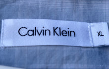 Load image into Gallery viewer, Calvin Klein Mens Light Blue Plaid Cotton Long Sleeve Button-Up Shirt Size XL
