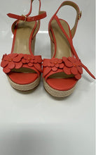 Load image into Gallery viewer, Michael Kors Womens Beige Dark Nude Leather Wedge Heel Slingback Sandals Size 6M
