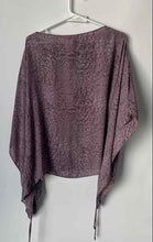 Load image into Gallery viewer, MK Michael Kors Womens Purple Printed Round Neck Batwing Blouse Top Size S/M
