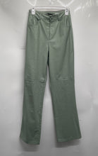 Load image into Gallery viewer, Zara Womens Green Faux Leather Flat Front Pockets Wide-Leg Dress Pants Size XS
