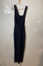 Load image into Gallery viewer, Zara Womens Blue Sleeveless Tie Waist Straight Leg One-Piece Jumpsuit Size M
