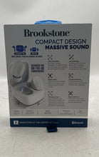 Load image into Gallery viewer, Brookstone Shimmer Sync White Bluetooth Compact True Wireless Earbuds In Box
