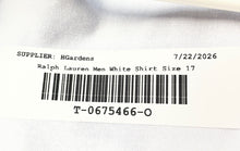 Load image into Gallery viewer, Lauren Ralph Lauren Mens White Stretch Fabric Tall Fit Dress Shirt Size 17 36/37
