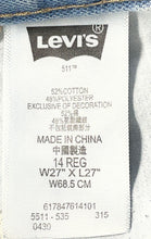 Load image into Gallery viewer, Levi's Womens 511 Blue Denim Medium Wash Slim Fit Straight Leg Jeans Size 27

