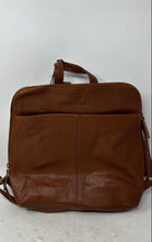 Load image into Gallery viewer, Oak &amp; Tan Womens Brown Leather Adjustable Strap Zip-Around Lined Backpack w/ Tag
