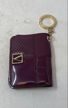 Load image into Gallery viewer, Victoria's Secret Womens Dark Purple Embossed Leather Keychain Card Case Wallet
