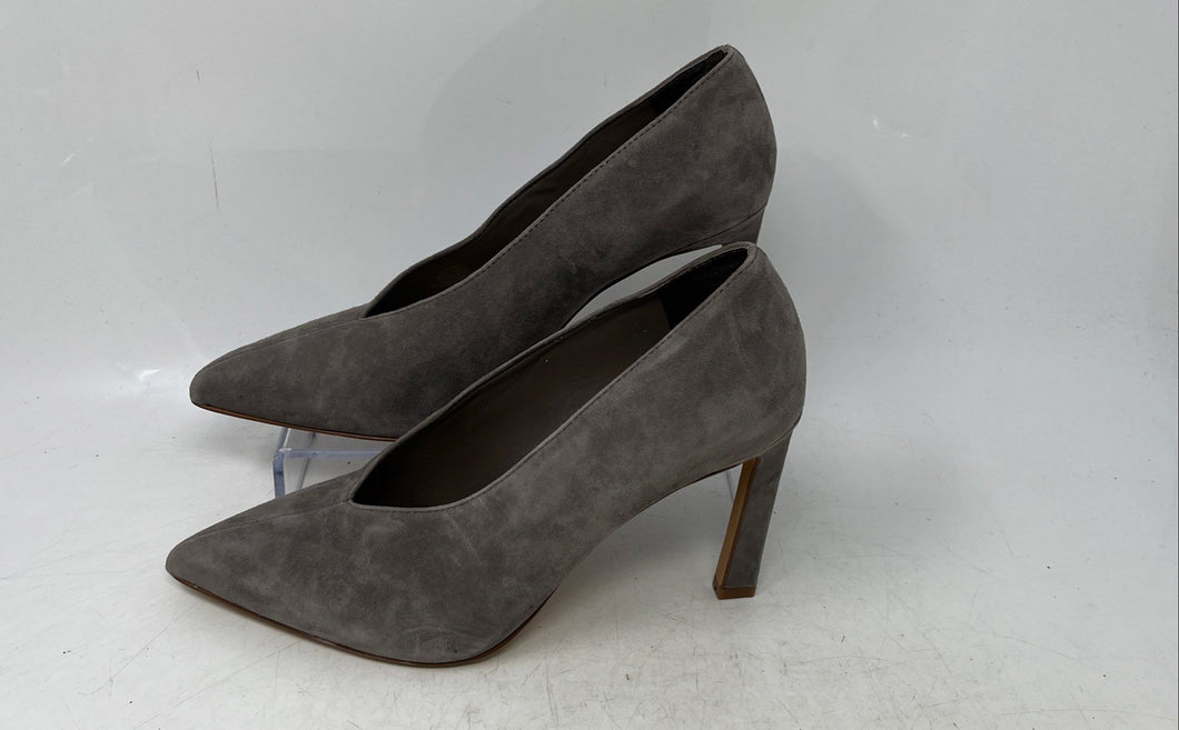 Vince Camuto Womens Ankia Gray Suede Pointed Toe Slip-On Pump Heels Size 8M