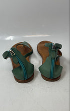 Load image into Gallery viewer, Franco Sarto Womens Green Brown Ankle Strap Back Zip Thong Sandals Size 8

