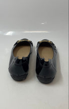 Load image into Gallery viewer, John Lewis Womens Black Leather Round Toe Horsebit Buckle Ballet Flats Sz 40 EUR
