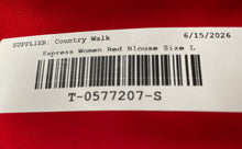 Load image into Gallery viewer, Express Womens Red Sleeveless Collared The Portofino Button-Up Shirt Size Large
