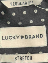 Load image into Gallery viewer, Lucky Brand Mens Black Polka Dot Long Sleeve Stretch Dress Shirt Size XXL
