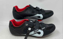 Load image into Gallery viewer, Peloton Mens Black Red Low Top Round Toe Hook &amp; Loop Cycling Shoes Size EU 48
