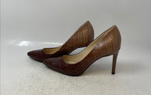 Load image into Gallery viewer, Nine West Womens Brown Croc Embossed Pointed Toe High Pump Heels Size 7.5 M
