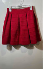 Load image into Gallery viewer, Express Womens Red Textured Regular Fit Pull-On Short Pleated Skirt Size S
