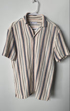 Load image into Gallery viewer, Zara Mens Multicolor Striped Short Sleeve Regular Fit Button-Up Shirt Size M
