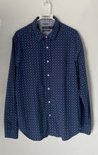 Load image into Gallery viewer, Nautica Mens Blue White Geometric Cotton Classic Fit Button-Up Shirt Size XL

