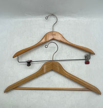 Load image into Gallery viewer, Lot Of 2 Pcs Setwell Beige Silver-Tone Wooden Clothes Hangers
