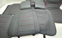 Load image into Gallery viewer, Black Red Faux Leather Piping Vehicle Car Seat Covers With Box
