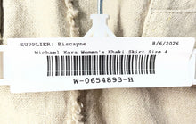 Load image into Gallery viewer, Michael Kors Womens Khaki Linen Flat Front Regular Fit Raw Hem Mini Skirt Size 4
