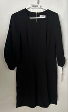 Load image into Gallery viewer, Calvin Klein Womens Black Long Puff Sleeve Round Neck Sheath Dress Size 6 w/ Tag

