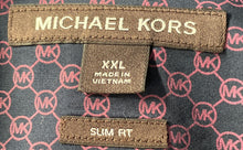 Load image into Gallery viewer, Michael Kors Mens Purple Logo Printed Long Sleeve Button-Up Shirt Size XXL

