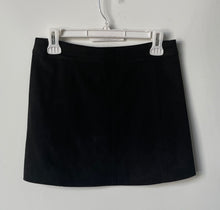 Load image into Gallery viewer, Zara Trafaluc Womens Black Faux Suede Front Button Mini Skirt Size Medium
