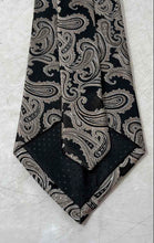 Load image into Gallery viewer, Pierre Cardin Mens Black Gray Paisley Print Keeper Loop Adjustable Designer Tie

