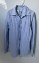 Load image into Gallery viewer, Calvin Klein Mens Blue Printed Long Sleeve Collared Button-Up Shirt Size M

