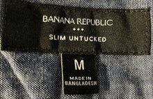 Load image into Gallery viewer, Banana Republic Mens Blue Dusty Long Sleeve Slim Untucked Button-Up Shirt Size M
