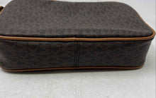 Load image into Gallery viewer, Michael Kors Womens Jet Set Brown Signature Print Leather Zip Top Crossbody Bag

