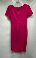Load image into Gallery viewer, Calvin Klein Womens Pink Short Sleeve Belted Back Zip Crew Neck Sheath Dress 10

