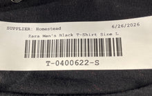 Load image into Gallery viewer, Zara Mens Black Short Sleeve Crew Neck Pullover T-Shirt Size Large
