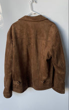 Load image into Gallery viewer, G.V.S. Moda Italy Mens Brown Faux Suede Long Sleeve Full-Zip Jacket Size Large
