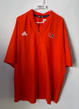 Load image into Gallery viewer, Adidas Mens Orange Short Sleeve Front Zipper Miami Hurricanes Jacket Size 3XL
